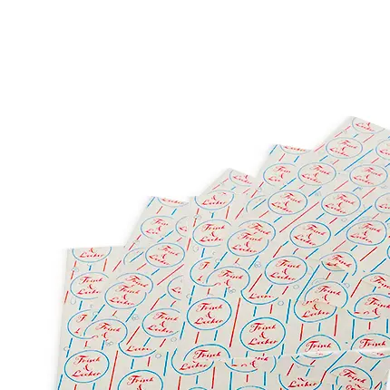 Kategorieübersicht Verpackungspapier, mit Motiv des Duplexpapiers „Frisch & Lecker“.