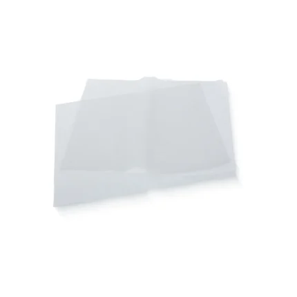 Transparente Wachspapier-Zuschnitte 37x50 cm, 58-60 g/m² beschichtet, ideal für das Einwickeln von Käse, Fleisch und Imbiss.